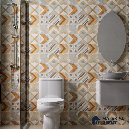 Moroccan Wall & Floor Tile TL 00905 Akota 2 ft x 2 ft Matte Finish Vitrified Tile - 9 mm | Suitable For Kitchen, Accent/Feature Wall, Dining Area | Please Expect a Slight Variation of Pattern | Random Designs