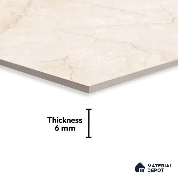 Marble Wall Tile TL 00622 A Light Alabaster Beige 12 x 18 inch Glossy Finish High Definition Digital Ceramic Tile - 6 mm