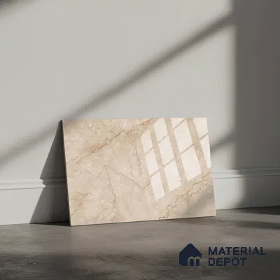 Marble Wall Tile TL 00622 C Dark Beige Dun 12 x 18 inch Glossy Finish High Definition Digital Ceramic Tile - 6 mm