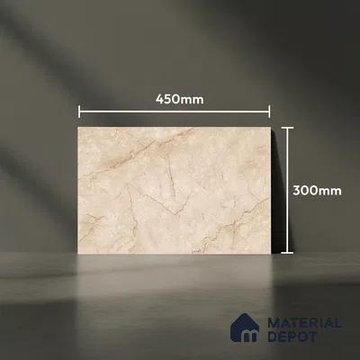 Marble Wall Tile TL 00622 C Dark Beige Dun 12 x 18 inch Glossy Finish High Definition Digital Ceramic Tile - 6 mm