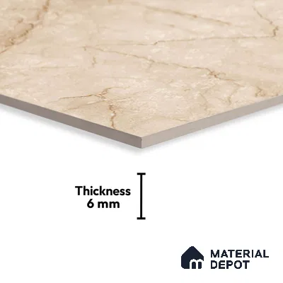 Marble Wall Tile TL 00622 C Dark Beige Dun 12 x 18 inch Glossy Finish High Definition Digital Ceramic Tile - 6 mm