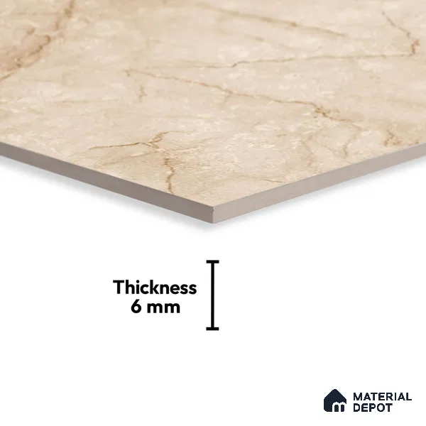Marble Wall Tile TL 00622 C Dark Beige Dun 12 x 18 inch Glossy Finish High Definition Digital Ceramic Tile - 6 mm