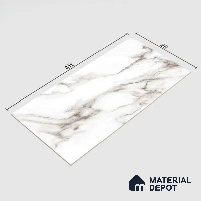 Marble Wall & Floor Tile | TL 02567 Aldano Brown 4 ft x 2 ft Glossy Finish Random Design Vitrified Tile - 9 mm | Suitable For Living Room, Bedroom, Kitchen (Sample)