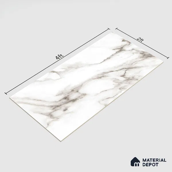 Marble Wall & Floor Tile | TL 02567 Aldano Brown 4 ft x 2 ft Glossy Finish Random Design Vitrified Tile - 9 mm | Suitable For Living Room, Bedroom, Kitchen (Sample)