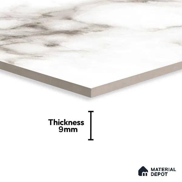 Marble Wall & Floor Tile | TL 02567 Aldano Brown 4 ft x 2 ft Glossy Finish Random Design Vitrified Tile - 9 mm | Suitable For Living Room, Bedroom, Kitchen (Sample)