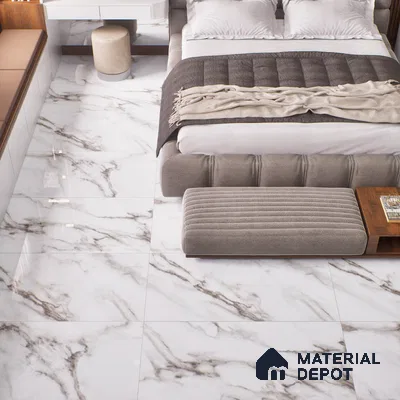 Marble Wall & Floor Tile | TL 02567 Aldano Brown 4 ft x 2 ft Glossy Finish Random Design Vitrified Tile - 9 mm | Suitable For Living Room, Bedroom, Kitchen (Sample)