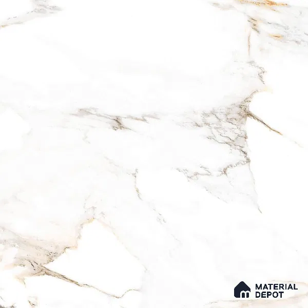 Budget Friendly Marble Floor & Wall Tile Value For Money TL 05606 Calacutta Alex 4 ft x 2 ft - Vitrified Glossy Finish -9 mm | Suitable for Living Room, Bedroom & Bathroom