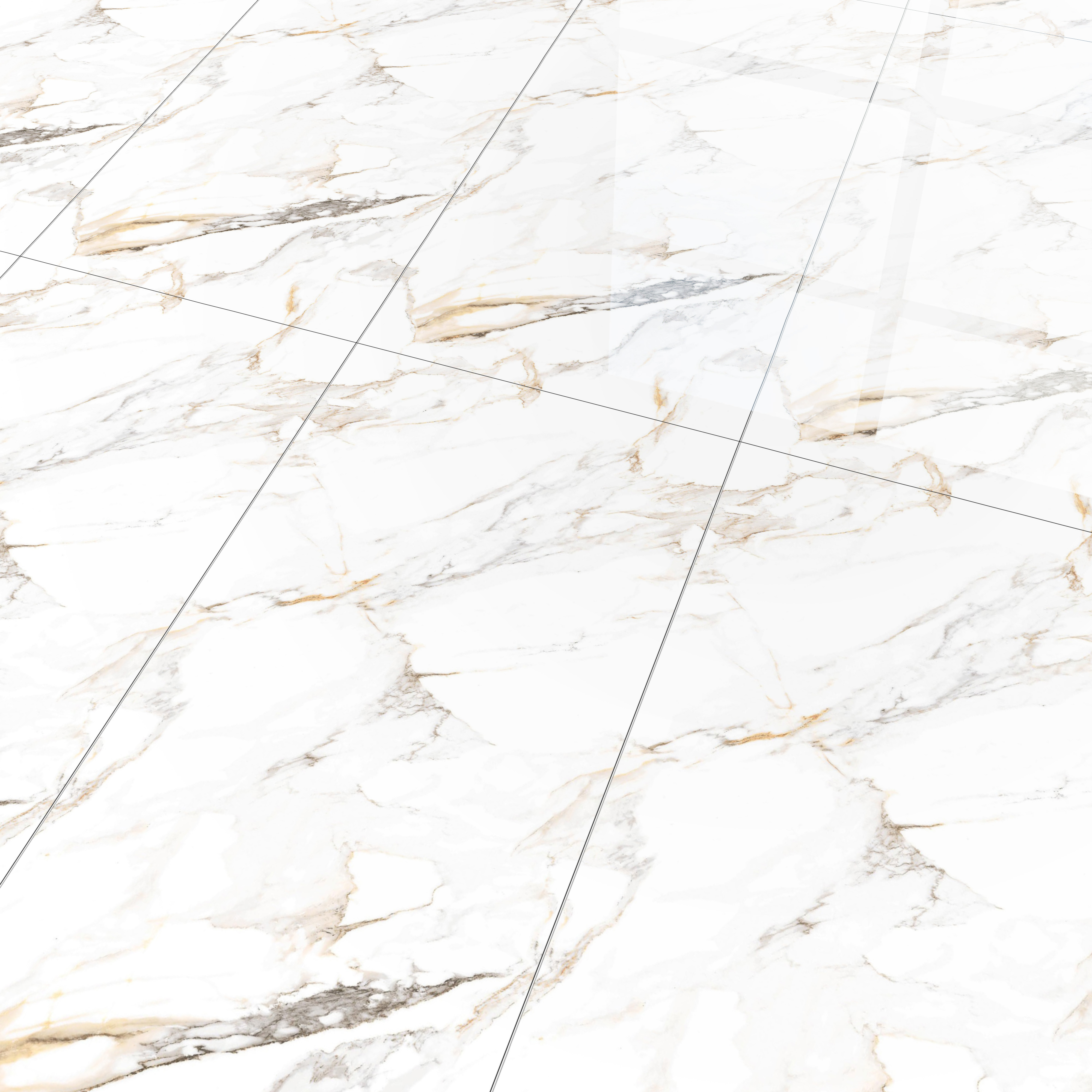 Budget Friendly Marble Floor & Wall Tile Value For Money TL 05606 Calacutta Alex 4 ft x 2 ft - Vitrified Glossy Finish -9 mm | Suitable for Living Room, Bedroom & Bathroom