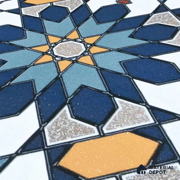 Moroccan Wall & Floor Tile TL 04921 Base & Bloom Decor Solid Blue 1 ft x 1 ft Ceramic Matte Finish - 9 mm | Suitable for Bathroom, Kitchen, Dining Area | Please Expect a Slight Variation of Pattern