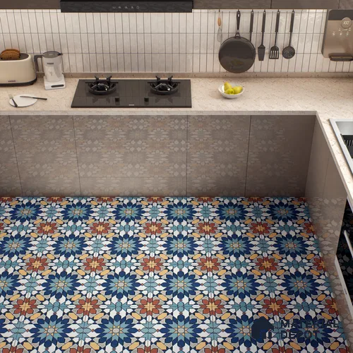 Moroccan Wall & Floor Tile TL 04921 Base & Bloom Decor Solid Blue 1 ft x 1 ft Ceramic Matte Finish - 9 mm | Suitable for Bathroom, Kitchen, Dining Area | Please Expect a Slight Variation of Pattern