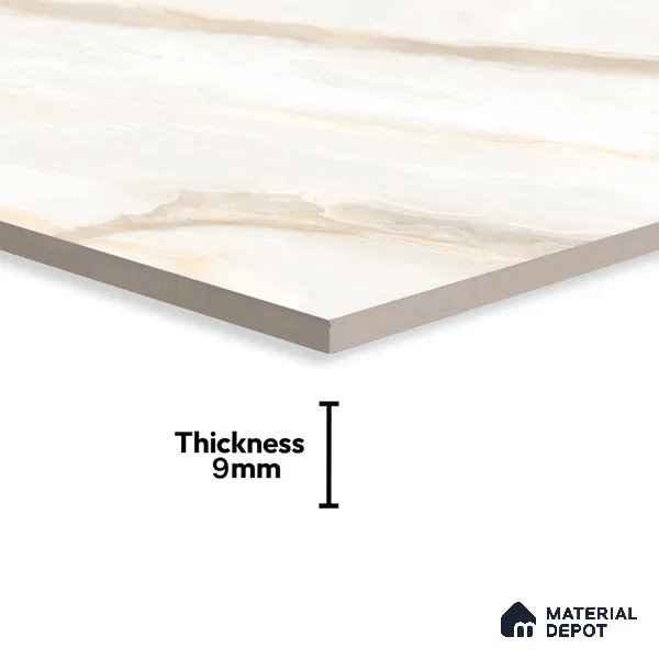 Budget Friendly Marble Floor & Wall Tile Value For Money TL 05577 Crema Alicant 4 ft x 2 ft - Vitrified Glossy Finish -9 mm | 4 Random Design | Suitable for Living Room, Bedroom & Bathroom