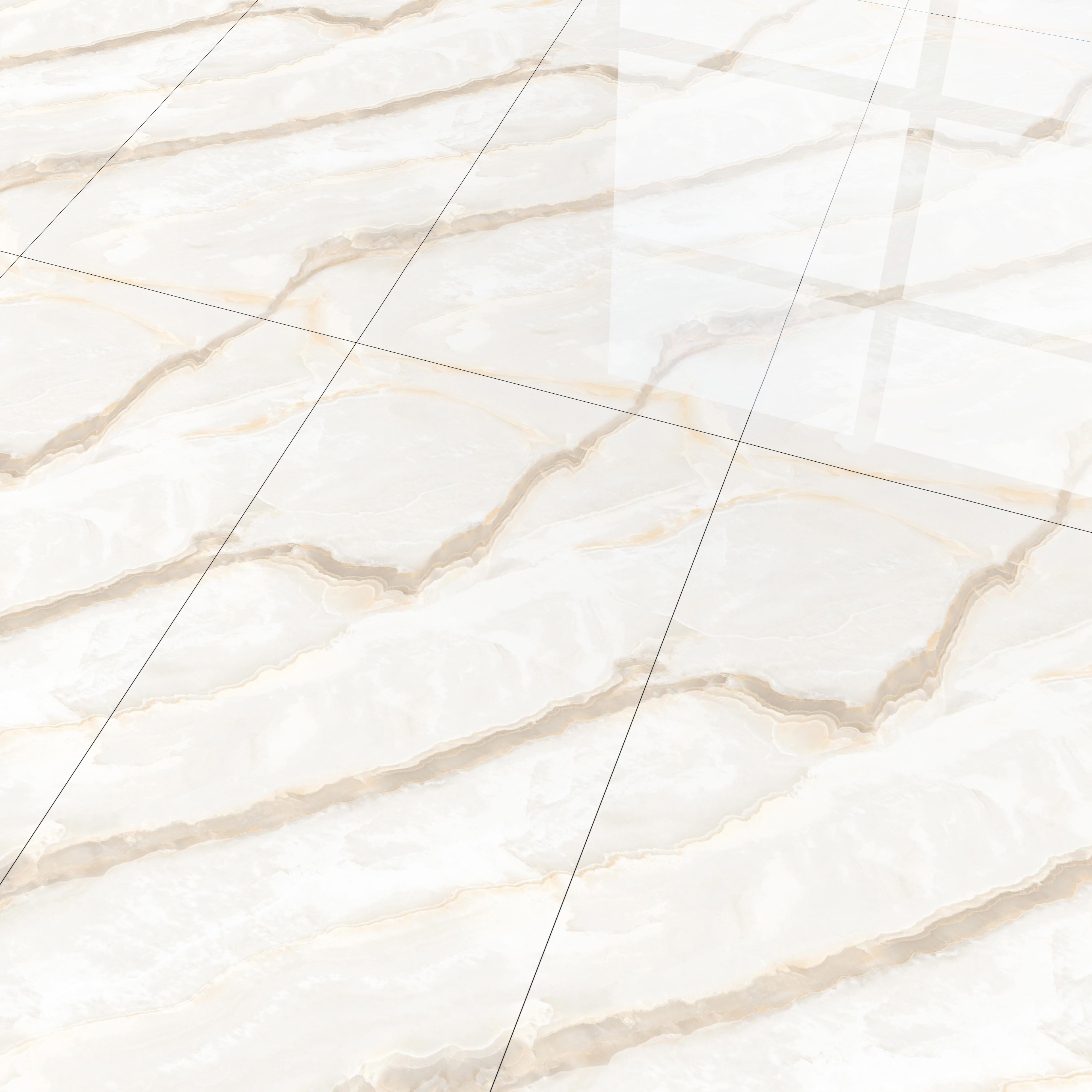 Budget Friendly Marble Floor & Wall Tile Value For Money TL 05577 Crema Alicant 4 ft x 2 ft - Vitrified Glossy Finish -9 mm | 4 Random Design | Suitable for Living Room, Bedroom & Bathroom
