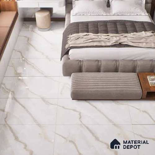 Budget Friendly Marble Floor & Wall Tile Value For Money TL 05577 Crema Alicant 4 ft x 2 ft - Vitrified Glossy Finish -9 mm | 4 Random Design | Suitable for Living Room, Bedroom & Bathroom