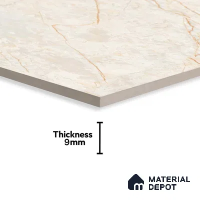 Budget Friendly Marble Floor & Wall Tile Value For Money TL 05589 Crema Allegra 4 ft x 2 ft - Vitrified Glossy Finish -9 mm | 4 Random Design | Suitable for Living Room, Bedroom & Bathroom