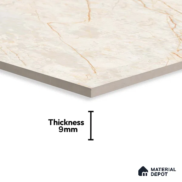 Budget Friendly Marble Floor & Wall Tile Value For Money TL 05589 Crema Allegra 4 ft x 2 ft - Vitrified Glossy Finish -9 mm | 4 Random Design | Suitable for Living Room, Bedroom & Bathroom