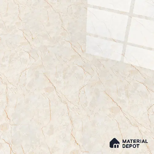 Budget Friendly Marble Floor & Wall Tile Value For Money TL 05589 Crema Allegra 4 ft x 2 ft - Vitrified Glossy Finish -9 mm | 4 Random Design | Suitable for Living Room, Bedroom & Bathroom