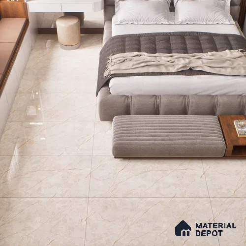 Budget Friendly Marble Floor & Wall Tile Value For Money TL 05589 Crema Allegra 4 ft x 2 ft - Vitrified Glossy Finish -9 mm | 4 Random Design | Suitable for Living Room, Bedroom & Bathroom