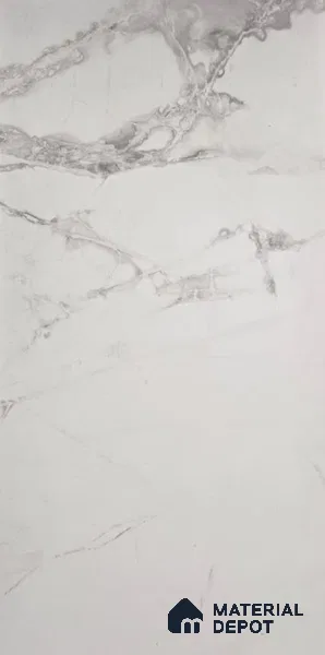 White Marble Look LM 22759 8 ft x 4 ft Texture Finish Decorative Laminate - 1 mm | Suitable for TV Unit, Wardrobe, Kitchen Cabinets