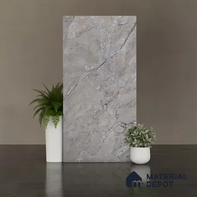Stone Floor & Wall Tile TL 04444 Amazon Grey Stone 4 ft x 2 ft Digital Punch Matte Finish Vitrified Tile - 9 mm | 4 Random Design | Suitable For Living Room, Bedroom, Bathroom