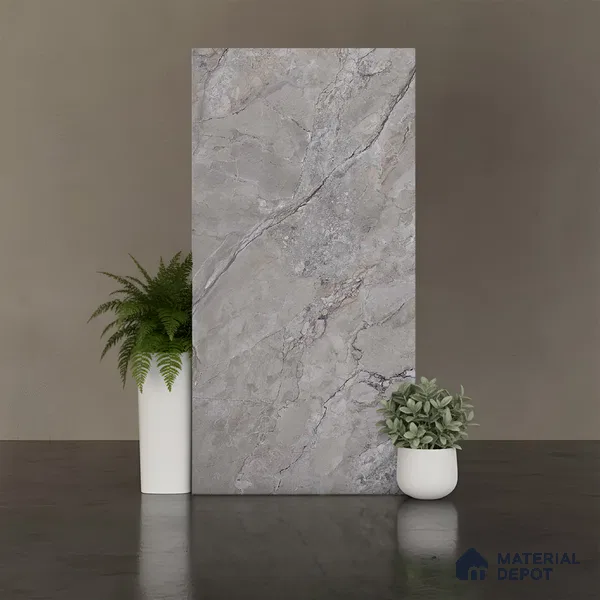 Stone Floor & Wall Tile TL 04444 Amazon Grey Stone 4 ft x 2 ft Digital Punch Matte Finish Vitrified Tile - 9 mm | 4 Random Design | Suitable For Living Room, Bedroom, Bathroom