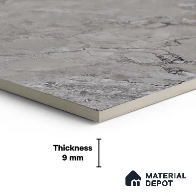 Stone Floor & Wall Tile TL 04444 Amazon Grey Stone 4 ft x 2 ft Digital Punch Matte Finish Vitrified Tile - 9 mm | 4 Random Design | Suitable For Living Room, Bedroom, Bathroom