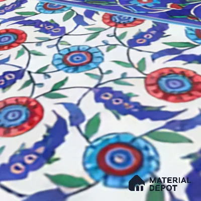 Moroccan Carpet Floor Tile TL 03046 B Border 1 ft x 1 ft Matte Finish Digital Ceramic Tile - 9.5 mm | Suitable For Living Room, Kitchen, Dining Area | Please Expect a Slight Variation of Pattern