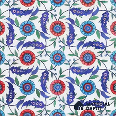Moroccan Carpet Wall & Floor Tile TL 03046 C Centre 1 ft x 1 ft Matte Finish Digital Ceramic Tile - 9.5 mm | Suitable For Living Room, Kitchen, Bathroom | Please Expect a Slight Variation of Pattern (Sample)