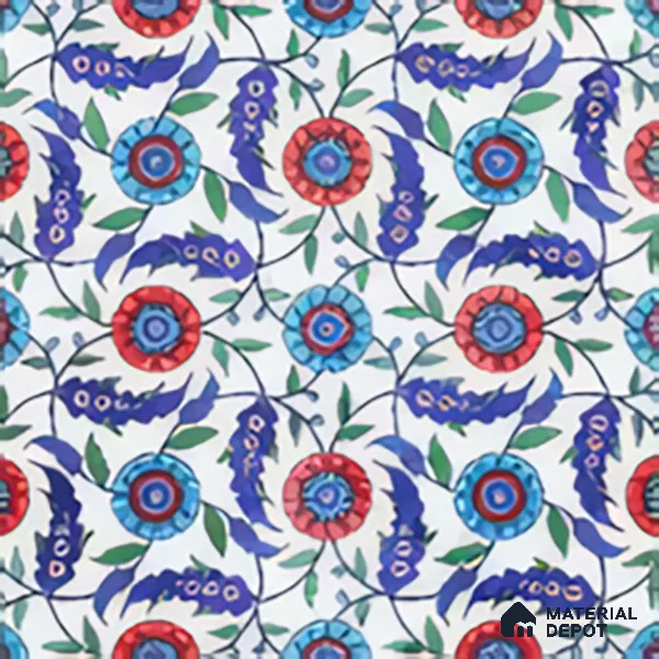 Moroccan Carpet Wall & Floor Tile TL 03046 C Centre 1 ft x 1 ft Matte Finish Digital Ceramic Tile - 9.5 mm | Suitable For Living Room, Kitchen, Bathroom | Please Expect a Slight Variation of Pattern (Sample)