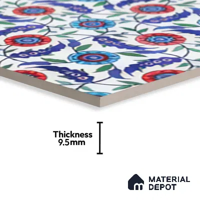 Moroccan Carpet Wall & Floor Tile TL 03046 C Centre 1 ft x 1 ft Matte Finish Digital Ceramic Tile - 9.5 mm | Suitable For Living Room, Kitchen, Bathroom | Please Expect a Slight Variation of Pattern (Sample)