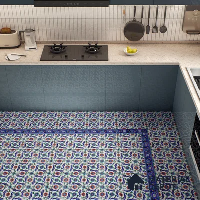 Moroccan Carpet Wall & Floor Tile TL 03046 C Centre 1 ft x 1 ft Matte Finish Digital Ceramic Tile - 9.5 mm | Suitable For Living Room, Kitchen, Bathroom | Please Expect a Slight Variation of Pattern (Sample)