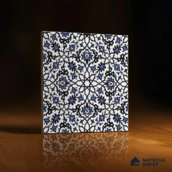 Moroccan Carpet Tile TL 03047 C Centre 1 ft x 1 ft Matte Finish Digital Ceramic Tile - 9.5 mm | Suitable For Living Room, Kitchen, Bathroom | Please Expect a Slight Variation of Pattern (Sample)