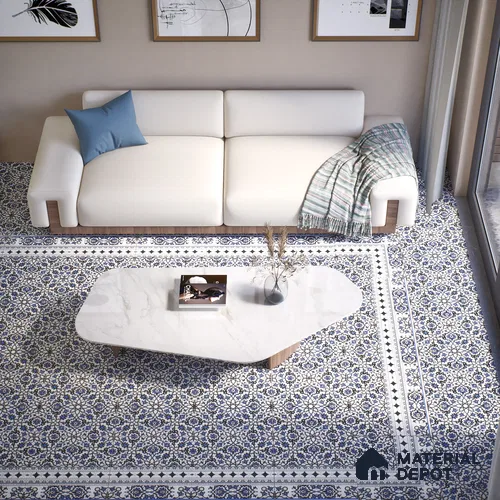 Moroccan Carpet Tile TL 03047 C Centre 1 ft x 1 ft Matte Finish Digital Ceramic Tile - 9.5 mm | Suitable For Living Room, Kitchen, Bathroom | Please Expect a Slight Variation of Pattern