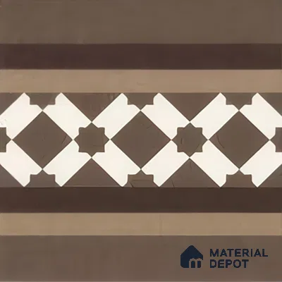 Moroccan Carpet Floor Tile TL 03079 B Border 1 ft x 1 ft Matte Finish Digital Ceramic Tile - 9.5 mm | Suitable For Living Room, Kitchen, Bathroom | Please Expect a Slight Variation of Pattern (Sample)