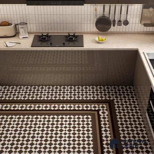 Moroccan Carpet Wall & Floor Tile TL 03079 C Centre 1 ft x 1 ft Matte Finish Digital Ceramic Tile - 9.5 mm | Suitable For Living Room, Kitchen, Bathroom | Please Expect a Slight Variation of Pattern
