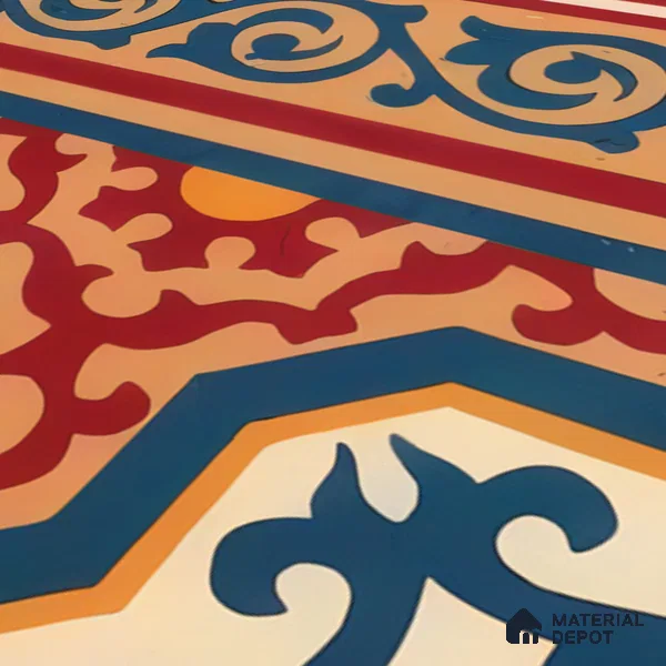 Moroccan Carpet Tile TL 03080 B Border 1 ft x 1 ft Matte Finish Digital Ceramic Tile - 9.5 mm | Suitable For Living Room, Kitchen, Bathroom | Please Expect a Slight Variation of Pattern (Sample)