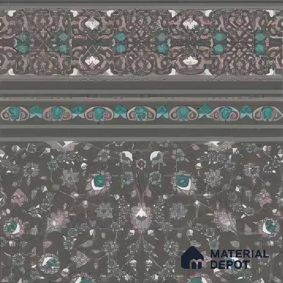 Moroccan Carpet Floor Tile TL 03081 B Border 1 ft x 1 ft Matte Finish Digital Ceramic Tile - 9.5 mm | Suitable For Living Room, Kitchen, Bathroom | Please Expect a Slight Variation of Pattern (Sample)
