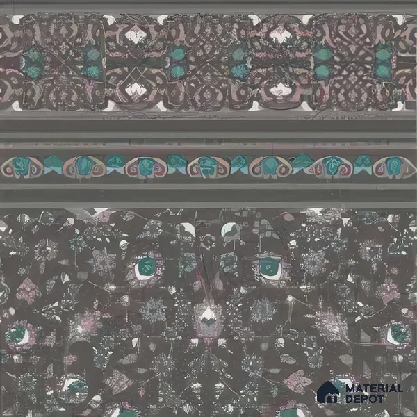 Moroccan Carpet Floor Tile TL 03081 B Border 1 ft x 1 ft Matte Finish Digital Ceramic Tile - 9.5 mm | Suitable For Living Room, Kitchen, Bathroom | Please Expect a Slight Variation of Pattern (Sample)
