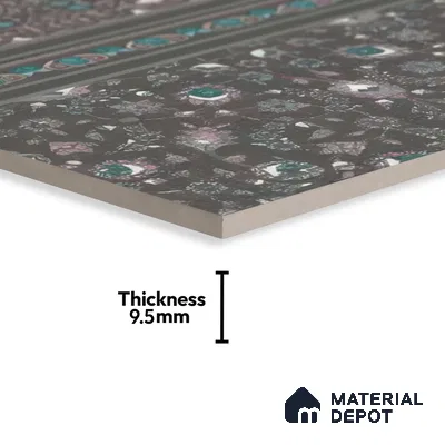 Moroccan Carpet Floor Tile TL 03081 B Border 1 ft x 1 ft Matte Finish Digital Ceramic Tile - 9.5 mm | Suitable For Living Room, Kitchen, Bathroom | Please Expect a Slight Variation of Pattern (Sample)