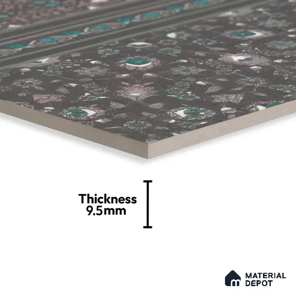 Moroccan Carpet Floor Tile TL 03081 B Border 1 ft x 1 ft Matte Finish Digital Ceramic Tile - 9.5 mm | Suitable For Living Room, Kitchen, Bathroom | Please Expect a Slight Variation of Pattern (Sample)