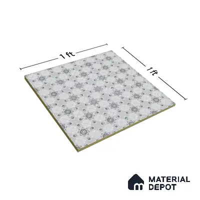 Moroccan Carpet Wall & Floor Tile TL 03082 C Centre 1 ft x 1 ft Matte Finish Digital Ceramic Tile - 9.5 mm | Suitable For Living Room, Kitchen, Bathroom | Please Expect a Slight Variation of Pattern