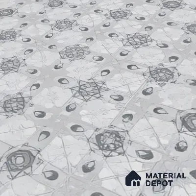 Moroccan Carpet Wall & Floor Tile TL 03082 C Centre 1 ft x 1 ft Matte Finish Digital Ceramic Tile - 9.5 mm | Suitable For Living Room, Kitchen, Bathroom | Please Expect a Slight Variation of Pattern