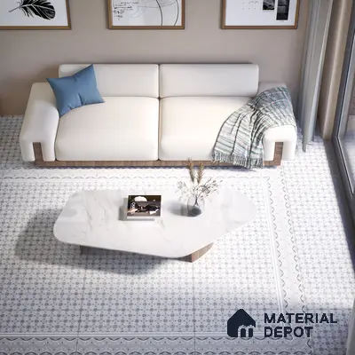 Moroccan Carpet Wall & Floor Tile TL 03082 C Centre 1 ft x 1 ft Matte Finish Digital Ceramic Tile - 9.5 mm | Suitable For Living Room, Kitchen, Bathroom | Please Expect a Slight Variation of Pattern