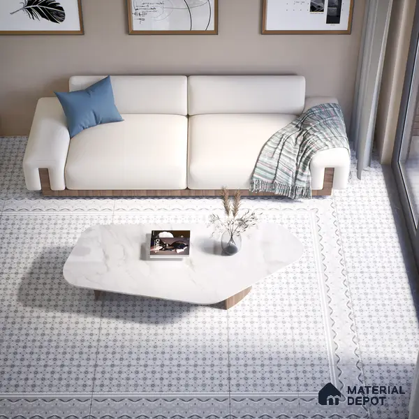Moroccan Carpet Wall & Floor Tile TL 03082 C Centre 1 ft x 1 ft Matte Finish Digital Ceramic Tile - 9.5 mm | Suitable For Living Room, Kitchen, Bathroom | Please Expect a Slight Variation of Pattern