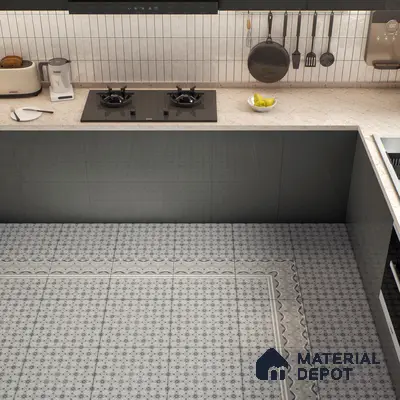 Moroccan Carpet Wall & Floor Tile TL 03082 C Centre 1 ft x 1 ft Matte Finish Digital Ceramic Tile - 9.5 mm | Suitable For Living Room, Kitchen, Bathroom | Please Expect a Slight Variation of Pattern