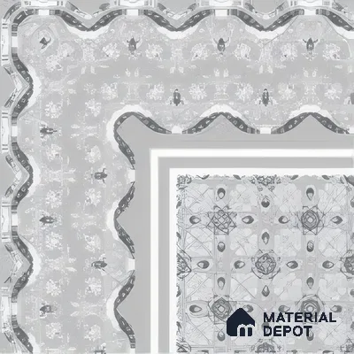 Moroccan Carpet Floor Tile TL 03082 A Corner 1 ft x 1 ft Matte Finish Digital Ceramic Tile - 9.5 mm | Suitable For Living Room, Kitchen, Bathroom | Please Expect a Slight Variation of Pattern (Sample)
