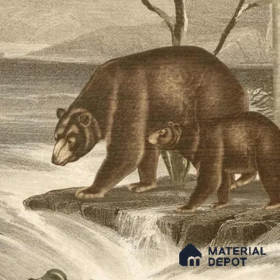 Anandvan Jungle Theme Customised Wallpaper, Sepia Sukoon Series Handmade Nature Design (Customised Size Wallpaper)