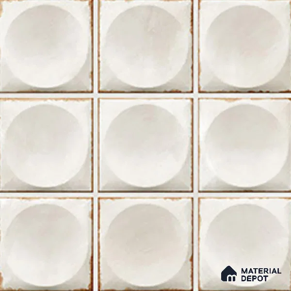 Faux Subway Wall Tile TL 04918 C Esfera Decor 1 Circle Satvario Verde 1 ft x 1 ft Ceramic Matte Finish - 9 mm | Suitable for Highlighter Walls, Foyer, Bathroom, Kitchen Wall & Backsplashes | Please Expect a Slight Variation of Pattern