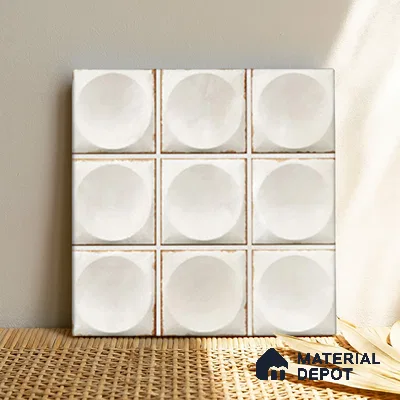 Faux Subway Wall Tile TL 04918 C Esfera Decor 1 Circle Satvario Verde 1 ft x 1 ft Ceramic Matte Finish - 9 mm | Suitable for Highlighter Walls, Foyer, Bathroom, Kitchen Wall & Backsplashes | Please Expect a Slight Variation of Pattern