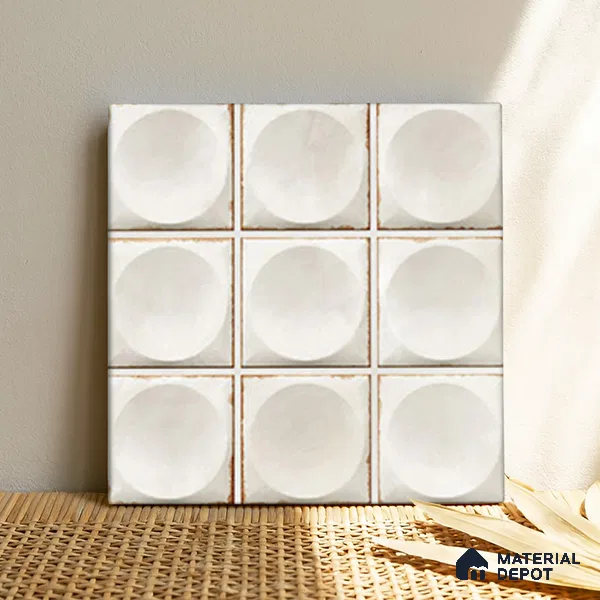 Faux Subway Wall Tile TL 04918 C Esfera Decor 1 Circle Satvario Verde 1 ft x 1 ft Ceramic Matte Finish - 9 mm | Suitable for Highlighter Walls, Foyer, Bathroom, Kitchen Wall & Backsplashes | Please Expect a Slight Variation of Pattern