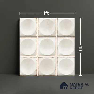Faux Subway Wall Tile TL 04918 C Esfera Decor 1 Circle Satvario Verde 1 ft x 1 ft Ceramic Matte Finish - 9 mm | Suitable for Highlighter Walls, Foyer, Bathroom, Kitchen Wall & Backsplashes | Please Expect a Slight Variation of Pattern